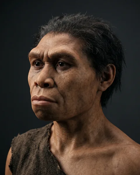 Generated reconstruction of Homo floresiensis.