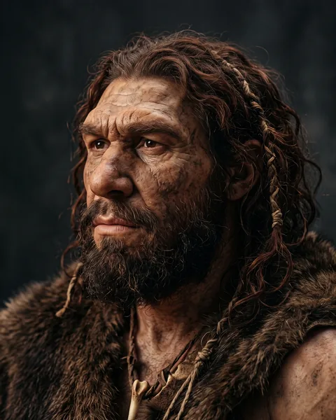 Generated reconstruction of a Neanderthal.