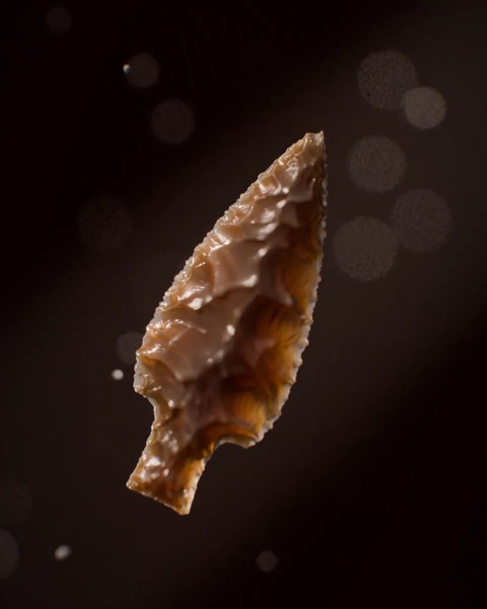 Reconstruction of the flint arrowhead found in Ötzi's shoulder.
